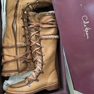 Cole Haan Keisha tall boot natural shearling 8